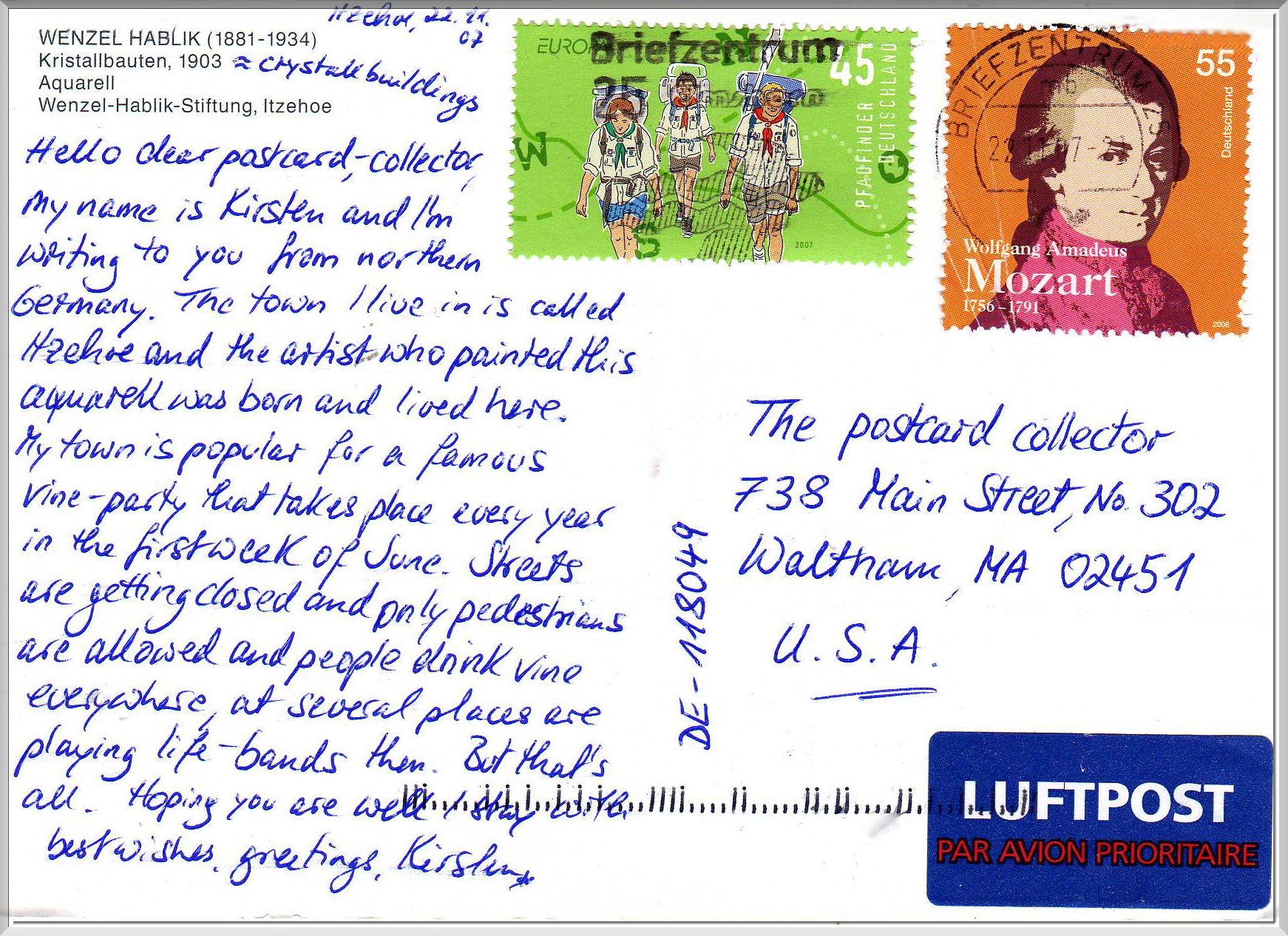 Postcrossing 1 Itzehoe Germany The Postcard Collector